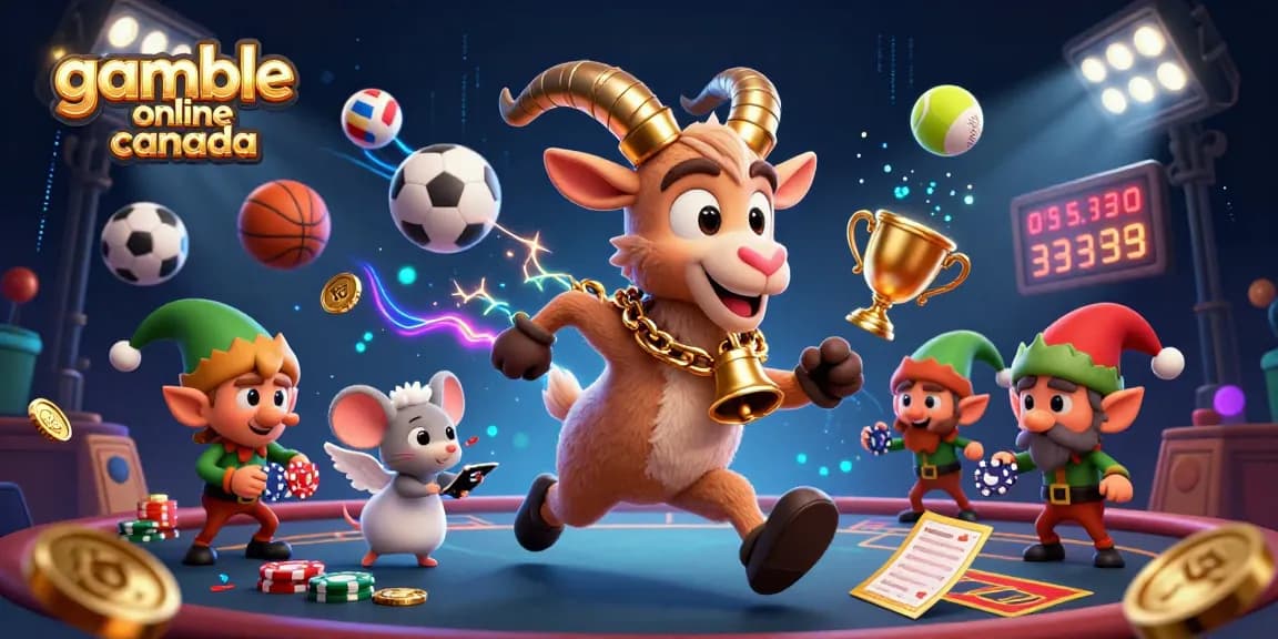 Engage in thrilling games at leading sites to gamble online Canada with festive casino characters.