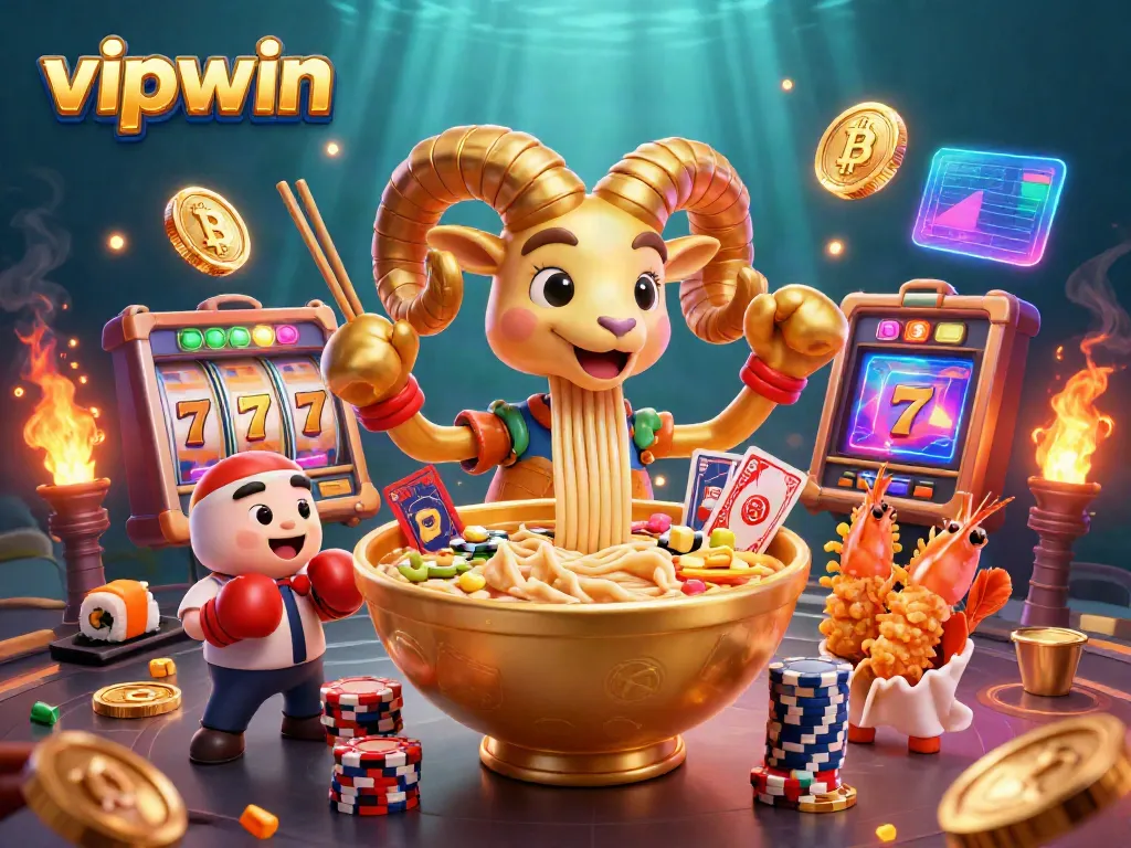 Join the fun at vipwin's vibrant slot game with unique characters and animated casino elements.