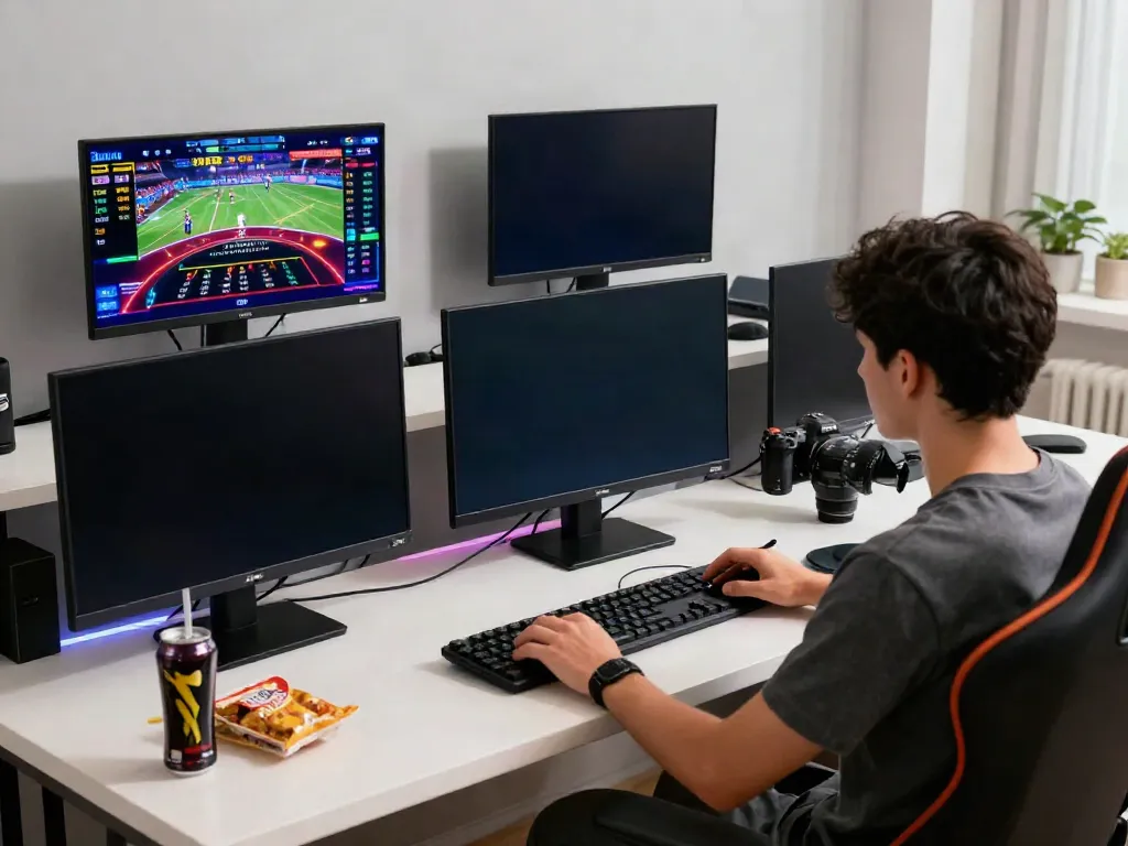 man88 online gaming setup with live sports betting screens and immersive atmosphere.